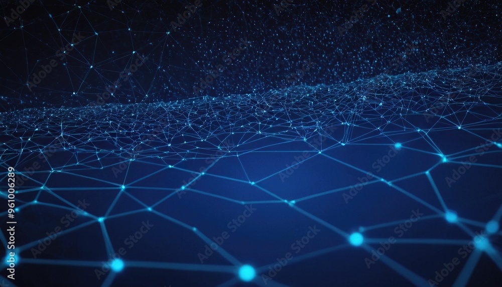 Aufkleber abstract geometric network technology background. geometric graphic background molecule and communic