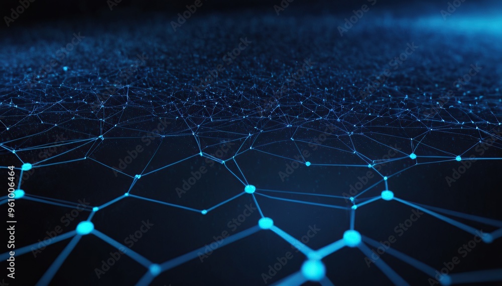 Aufkleber abstract geometric network technology background. geometric graphic background molecule and communic