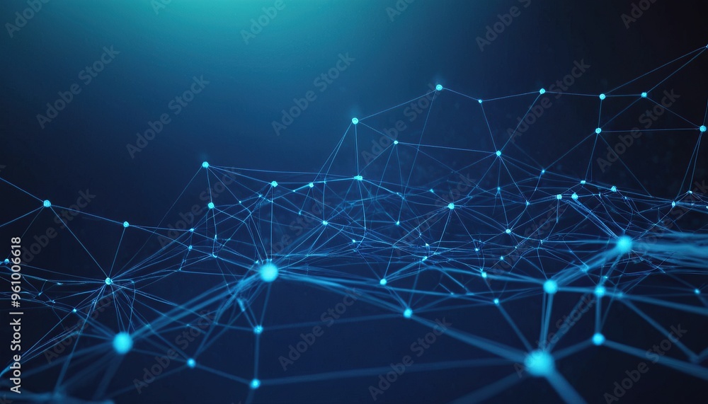 Poster techno background with a low poly plexus design 10