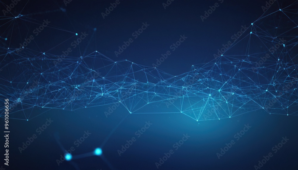 Poster techno background with a low poly plexus design 7