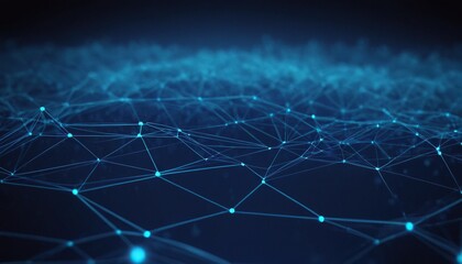 Obraz premium Techno background with a low poly plexus design 6