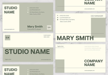 Gray And Cream Business Card