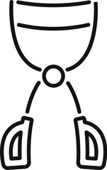 Simple line icon representing a hand grip expander, a tool used for exercising and strengthening hand muscles