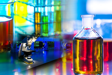 Science laboratory research and development concept.