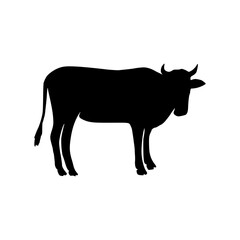 Cow Silhouette Hand Drawn