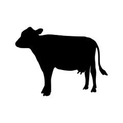 Cow Silhouette Hand Drawn