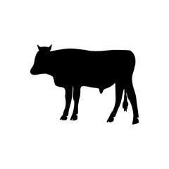 Cow Silhouette Hand Drawn