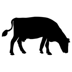 Cow Silhouette Hand Drawn