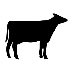 Cow Silhouette Hand Drawn