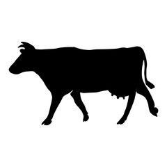 Cow Silhouette Hand Drawn