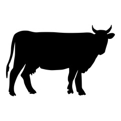Cow Silhouette Hand Drawn
