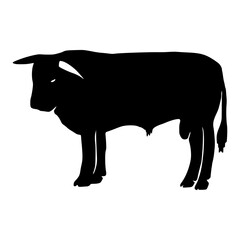 Cow Silhouette Hand Drawn