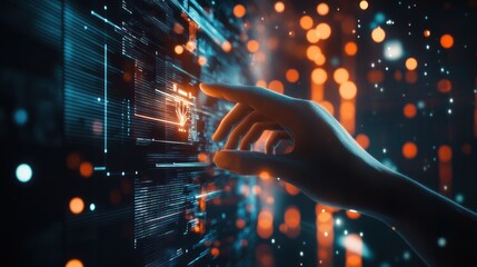 Hand Interacting with Digital Interface