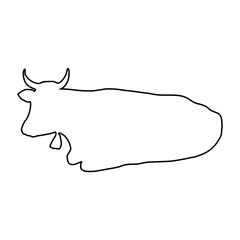 Cow line Hand Drawn