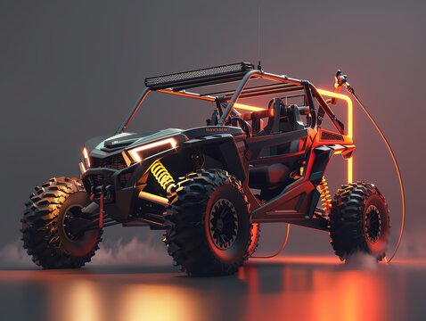 A 3D render of a UTV fuel return line