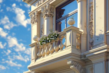 Fototapeta premium Classical Building Balcony