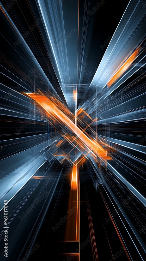 Poster futuristic 4d image visualization with top view realistic abstract background