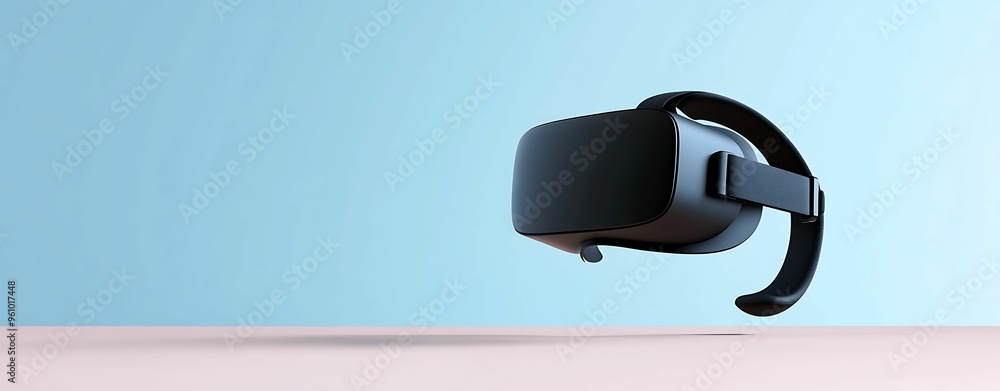 Poster immersive 4d digital first-person view image with sharp focus on pastel background