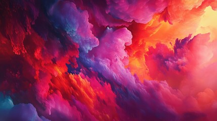 Fototapeta premium Vibrant Abstract Cloudscape with Dynamic Colors and Dramatic Lighting