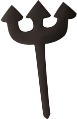 Watercolor Black trident, Halloween festival illustration