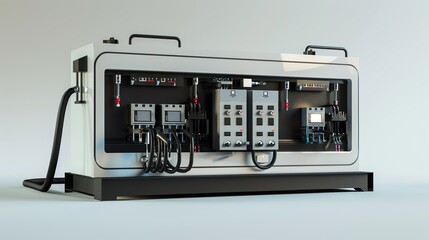 Fototapeta premium A detailed 3D render of a sidebyside fuel pump controller