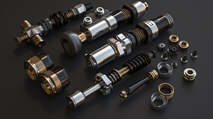 A detailed 3D render of a UTV fuel injector