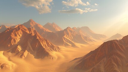 Majestic Desert Mountain Range at Sunset