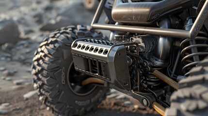 Fototapeta premium A detailed 3D render of a UTV air intake plug