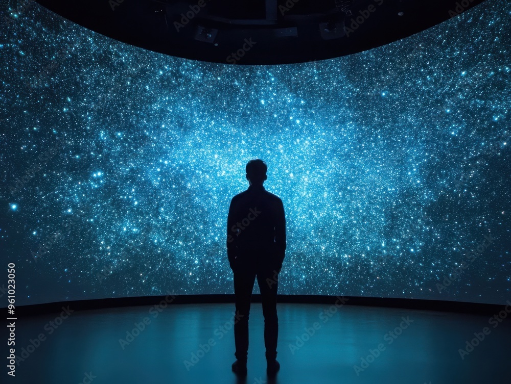 Poster starlit projection: tiny, sparkling lights projected across the stage to simulate a starry night, ad