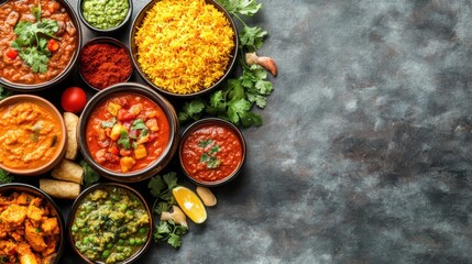 Indian Cuisine: A Delicious Spread of Curries and Rice