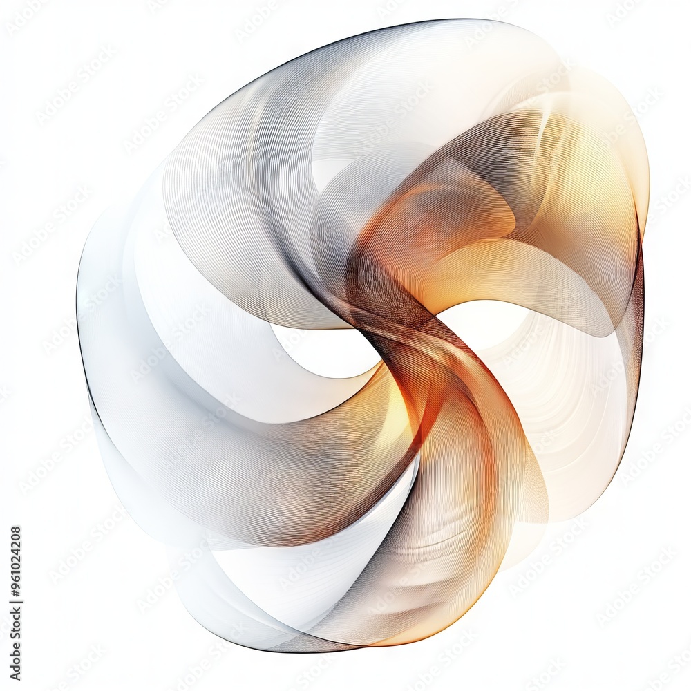 Poster harmonious patterns swirling in an abstract shape isolated on white background