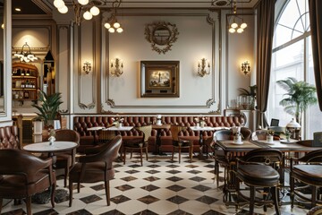 Obraz premium Classical Theme Cafe Interior