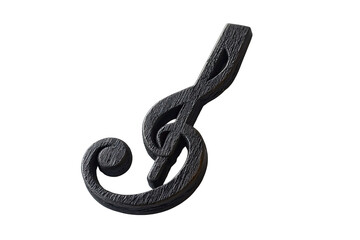 Obraz premium A decorative representation of a treble clef symbolized in a sleek and artistic design, perfect for music-themed projects.