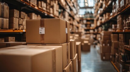 Online marketplace with global subscription services, close-up on monthly boxes and international shipping