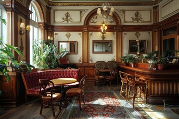 Classical Theme Cafe Interior