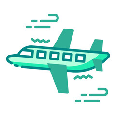 Turbulence airplane icon representing rough flight conditions and shaking due to weather.