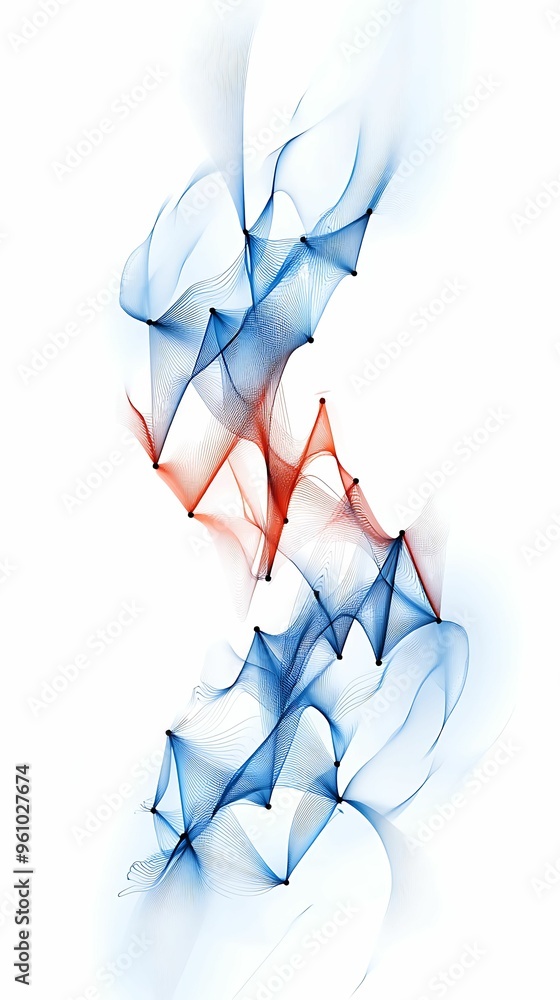 Poster precision in finance: watercolor style top view of financial algorithms for stock investments on cle