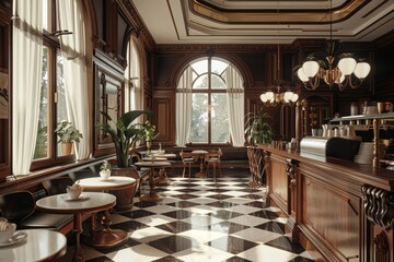 Fototapeta premium Classical Theme Cafe Interior