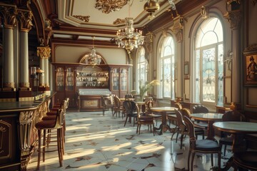 Fototapeta premium Classical Theme Cafe Interior