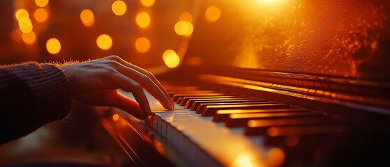 pianist in action, dramatic lighting for the piano performance