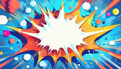 Cartoon explosion pop art style speech bubble background