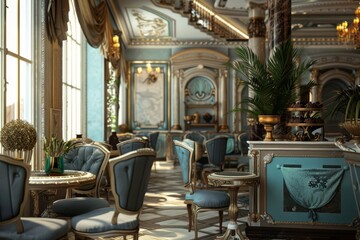 Fototapeta premium Classical Theme Cafe Interior