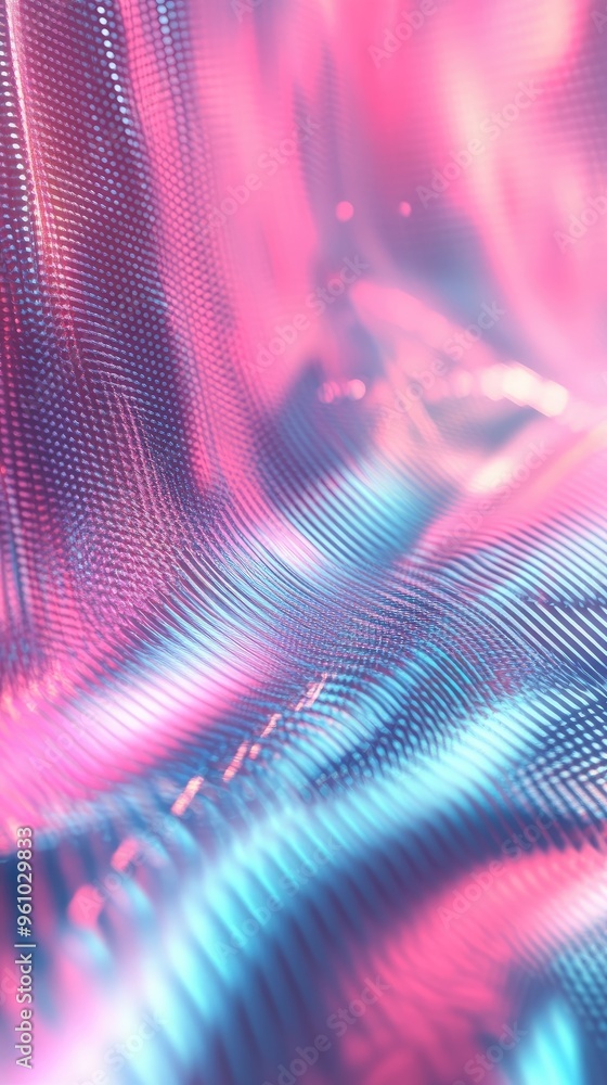Poster abstract colorful wave pattern with pink and blue tones, creating a mesmerizing and vibrant visual e