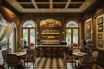 Obraz premium Classical Theme Cafe Interior