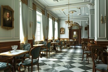 Fototapeta premium Classical Theme Cafe Interior