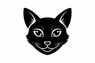 Cat head silhouette vector, cat silhouette svg