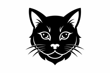 Cat head silhouette vector, cat silhouette svg