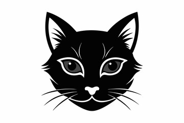 Cat head silhouette vector, cat silhouette svg