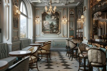Fototapeta premium Classical Theme Cafe Interior