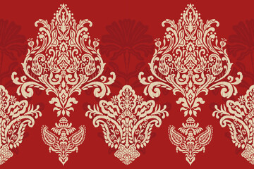 Motifs Ikat floral paisley embroidery floral. ikat ethnic Saree Sarong oriental pattern traditional.Ikat embroidery style abstract embroidery design for texture,fabric,clothing,wrapping,decoration